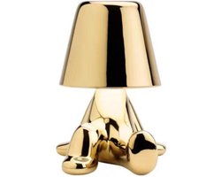 Lumi Glow Bros Tafellamp Oplaadbaar - Draadloos en Dimbaar - Nachtlamp Slaapkamer - Bureaulamp Woonkamer - Woondecoratie - Beelden en Figuren - Goud