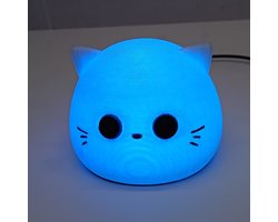 Lumiasfer - Tafellamp 'Schattig katje' - medium 125x95 mm (dxh) - 7 kleuren en 4 effecten - remote control - USB-C