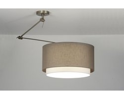 Lumidora Hanglamp 30146 - BERLIN - E27 - Bruin - Taupe - Textiel - ⌀ 47 cm