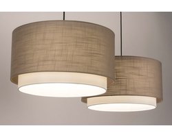Lumidora Hanglamp 30863 - SHANNON - 2 Lichts - E27 - Zwart - Wit - Taupe - Metaal