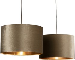 Lumidora Hanglamp 30929 - CHARLOTTE - 2 Lichts - E27 - Zwart - Koper - Taupe - Metaal