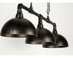 Lumidora Hanglamp 73225 - GOLDBRUSH - 3 Lichts - E27 - Zwart - Brons - Metaal