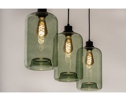 Lumidora Hanglamp 74445 - ASTER - 3 Lichts - E27 - Groen - Glas