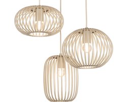 Lumidora Hanglamp 75132 - JUTTA - 3 Lichts - E27 - Beige - Zand - Metaal - ⌀ 45 cm