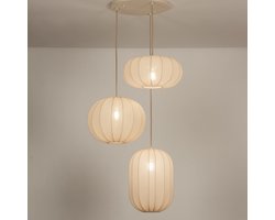 Lumidora Hanglamp 75175 - TACK - 3 Lichts - E27 - Beige - Zand - Metaal - ⌀ 52 cm
