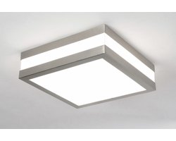 Lumidora Plafondlamp 30384 - Plafonniere - IZZY - 2 Lichts - E27 - 6.0 Watt - 470 Lumen - 2700 Kelvin - Wit - Aluminium - Kunststof - Buitenlamp - IP44 - Met Sensor