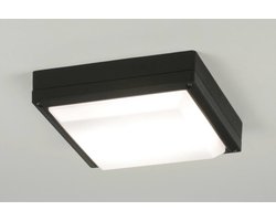 Lumidora Plafondlamp 30762 - Plafonniere - UCOME - 2 Lichts - E27 - 6.0 Watt - 470 Lumen - 2700 Kelvin - Zwart - Kunststof - Buitenlamp - IP54 - Met Sensor