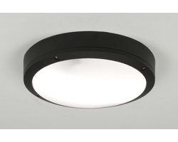 Lumidora Plafondlamp 30763 - E27 - 6.0 Watt - 470 Lumen - 2700 Kelvin - Zwart - Kunststof - Buitenlamp - IP54 - Met Sensor - ⌀ 27 cm