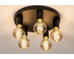 Lumidora Plafondlamp 74011 - Plafonniere - LINCOLN - 5 Lichts - E27 - Zwart - Metaal - ⌀ 30 cm