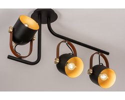 Lumidora Plafondlamp 74154 - Plafonniere - LOGAN - 3 Lichts - E14 - Zwart - Goud - Metaal