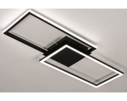 Lumidora Plafondlamp 74229 - Plafonniere - CUZCO - 2 Lichts - Ingebouwd LED - 40.0 Watt - 4000 Lumen - 2700 Kelvin - Zwart - Metaal - Met dimmer - Badkamerlamp