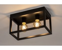 Lumidora Plafondlamp 74287 - Plafonniere - TRENTE - 2 Lichts - E27 - Zwart - Metaal