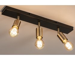 Lumidora Plafondlamp 74481 - Plafonniere - DAFNE - 3 Lichts - E27 - Zwart - Goud - Messing (kleur) - Metaal