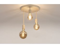 Lumidora Plafondlamp 74549 - Plafonniere - LINCOLN - 3 Lichts - E27 - Beige - Zand - Metaal - ⌀ 28 cm