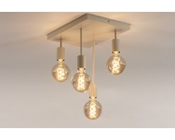 Lumidora Plafondlamp 74551 - Plafonniere - LINCOLN - 4 Lichts - E27 - Beige - Zand - Metaal - ⌀ 42 cm