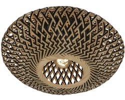 Lumidora Plafondlamp 74749 - Plafonniere - JOAH - E27 - Zwart - Naturel - Riet - ⌀ 40 cm