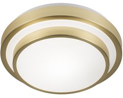 Lumidora Plafondlamp 74760 - Plafonniere - TOLEDO - E27 - Wit - Goud - Messing (kleur) - Kunststof - Badkamerlamp - IP44 - ⌀ 26 cm
