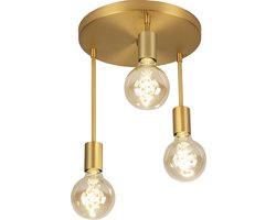 Lumidora Plafondlamp 74928 - Plafonniere - LINCOLN - 3 Lichts - E27 - Goud - Messing (kleur) - Metaal - ⌀ 28 cm