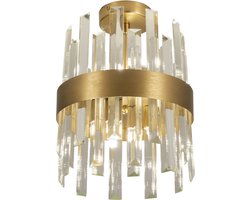 Lumidora Plafondlamp 74985 - Plafonniere - LANCELOT - 6 Lichts - G9 - Goud - Messing (kleur) - Transparant - kleurloos - Glas - ⌀ 25 cm