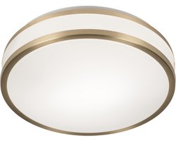 Lumidora Plafondlamp 75048 - Plafonniere - RENO - 2 Lichts - E27 - Wit - Goud - Messing (kleur) - Kunststof - Badkamerlamp - IP44 - ⌀ 35 cm