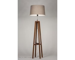 Lumidora Vloerlamp 30550 - LILLE - E27 - Bruin - Taupe - Hout - ⌀ 45 cm