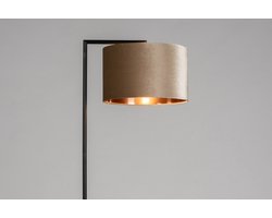 Lumidora Vloerlamp 31086 - BRED - E27 - Zwart - Roodkoper - Taupe - Metaal