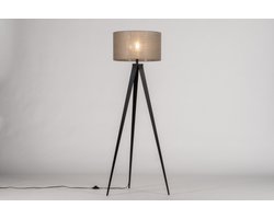 Lumidora Vloerlamp 31165 - ANTIQUA - E27 - Zwart - Taupe - Metaal - ⌀ 51 cm