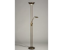 Lumidora Vloerlamp 73186 - FOSHAN - 2 Lichts - Ingebouwd LED - 18.0 Watt - 1620 Lumen - 2700 Kelvin - Brons - Metaal - Met dimmer - ⌀ 25 cm