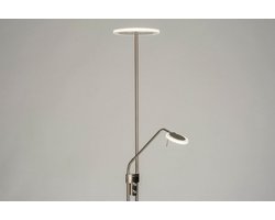 Lumidora Vloerlamp 73199 - YENTL - 2 Lichts - Ingebouwd LED - 23.0 Watt - 2070 Lumen - 2700 Kelvin - Staalgrijs - Kunststof - Met dimmer - ⌀ 25 cm