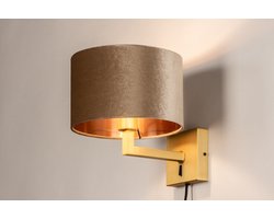 Lumidora Wandlamp 31115 - Voor binnen - SIENA - E27 - Goud - Messing (kleur) - Taupe - Metaal
