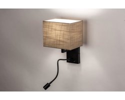 Lumidora Wandlamp 73756 - Voor binnen - ALABAMA - 2 Lichts - E27 - 1.0 Watt - 90 Lumen - 2700 Kelvin - Zwart - Taupe - Metaal