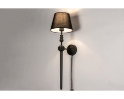 Lumidora Wandlamp 73795 - Voor binnen - MINKA - E27 - Zwart - Metaal