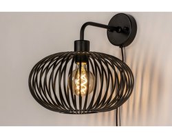 Lumidora Wandlamp 73922 - Voor binnen - FELIX - E27 - Zwart - Metaal