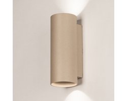 Lumidora Wandlamp 75554 - Voor buiten - DANNY OUT - 2 Lichts - GU10 - Taupe - Metaal - Buitenlamp - IP65