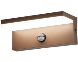 Lumidora Wandlamp 75643 - Voor buiten - PIR SENSOR - Ingebouwd LED - 10.0 Watt - 1000 Lumen - 6500 Kelvin - Bruin - Kunststof - Buitenlamp - IP54 - Met Sensor