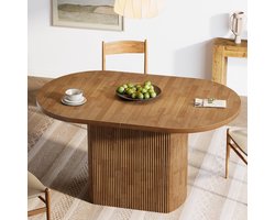 LumiExtend Luxe Uitschuifbare Houten Eettafel 140–180 x 80 x 75 cm – Moderne Rechthoekige Eettafel voor 4-6 Personen met Telescopisch Uitschuifsysteem, Stabiel MDF Design