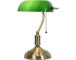 Lumilamp Bureaulamp Bankierslamp 27x17x41 cm Groen Goudkleurig Metaal