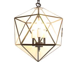 LumiLamp Hanglamp 30x30x160 cm Transparant Metaal Glas Hanglamp Eettafel