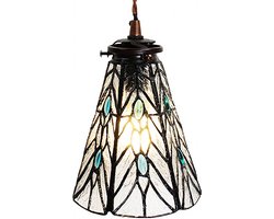 LumiLamp Hanglamp Tiffany Ø 15x115 cm Transparant Glas Metaal Rond Hanglamp Eettafel
