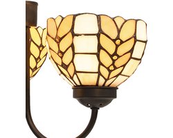 Lumilamp Hanglamp Tiffany Ø 39x125 cm Beige Geel Glas