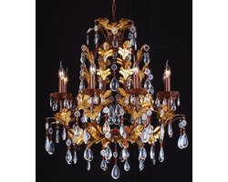 Lumilamp Kroonluchter 90-150 x Ø 75 cm Goudkleurig Bruin IJzer