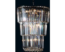 LumiLamp Kroonluchter Ø 55x75 cm Transparant Ijzer Glas Hanglamp