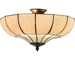 Lumilamp Plafondlamp Tiffany Ø 46x25 cm Beige Metaal