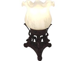 Lumilamp Tafellamp Bloem Ø 12x20 cm Wit Polyresin