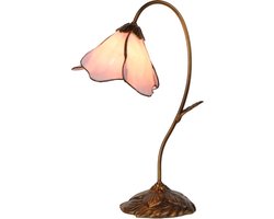 Lumilamp Tiffany Tafellamp 30x48 cm Roze Glas