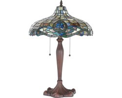 Lumilamp Tiffany Tafellamp Ø 41x60 cm Paars Groen Glas