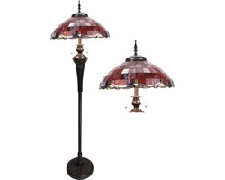 Lumilamp Tiffany Vloerlamp 166 cm Rood Glas