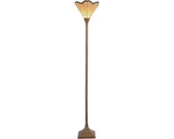 Lumilamp Tiffany Vloerlamp 37x37x183 cm Goudkleurig Polyresin