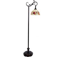 Lumilamp Tiffany Vloerlamp Bruin Glas Rond Bloemen