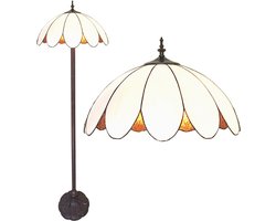 Lumilamp Tiffany Vloerlamp Ø 46x166 cm Wit Polyresin